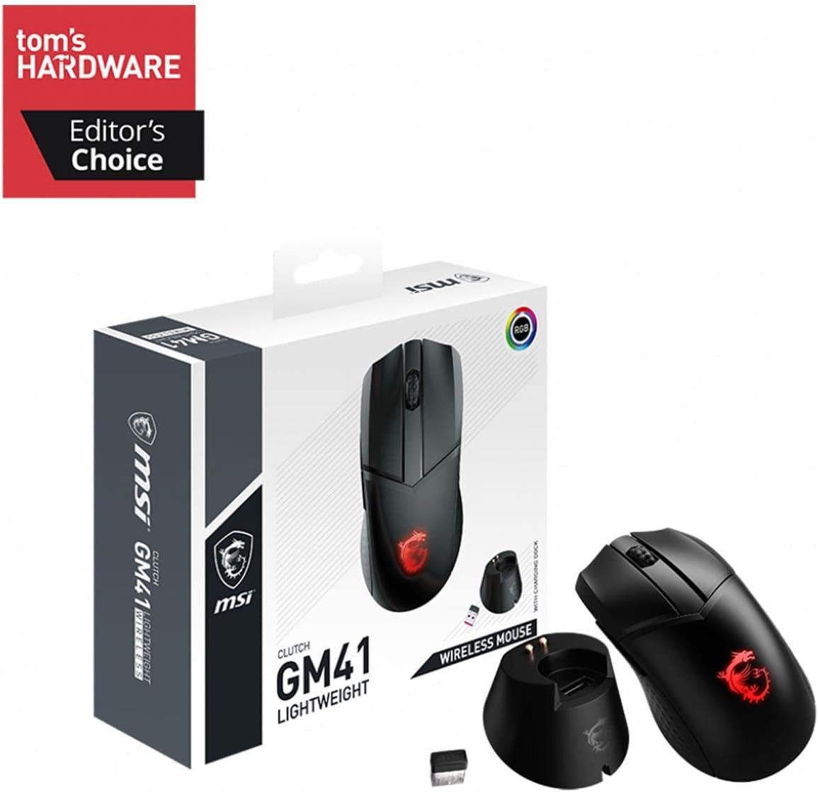 GM41 Wireless Gaming Mouse with Charging Dock - 